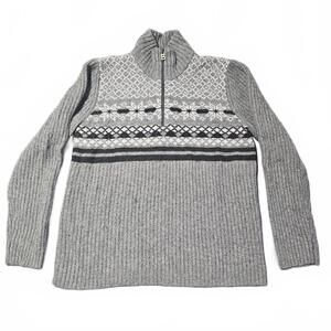 Bogner Mens Large Cashmere Wool Blend Fair Isle Sweater Ski Snowboard Nordic